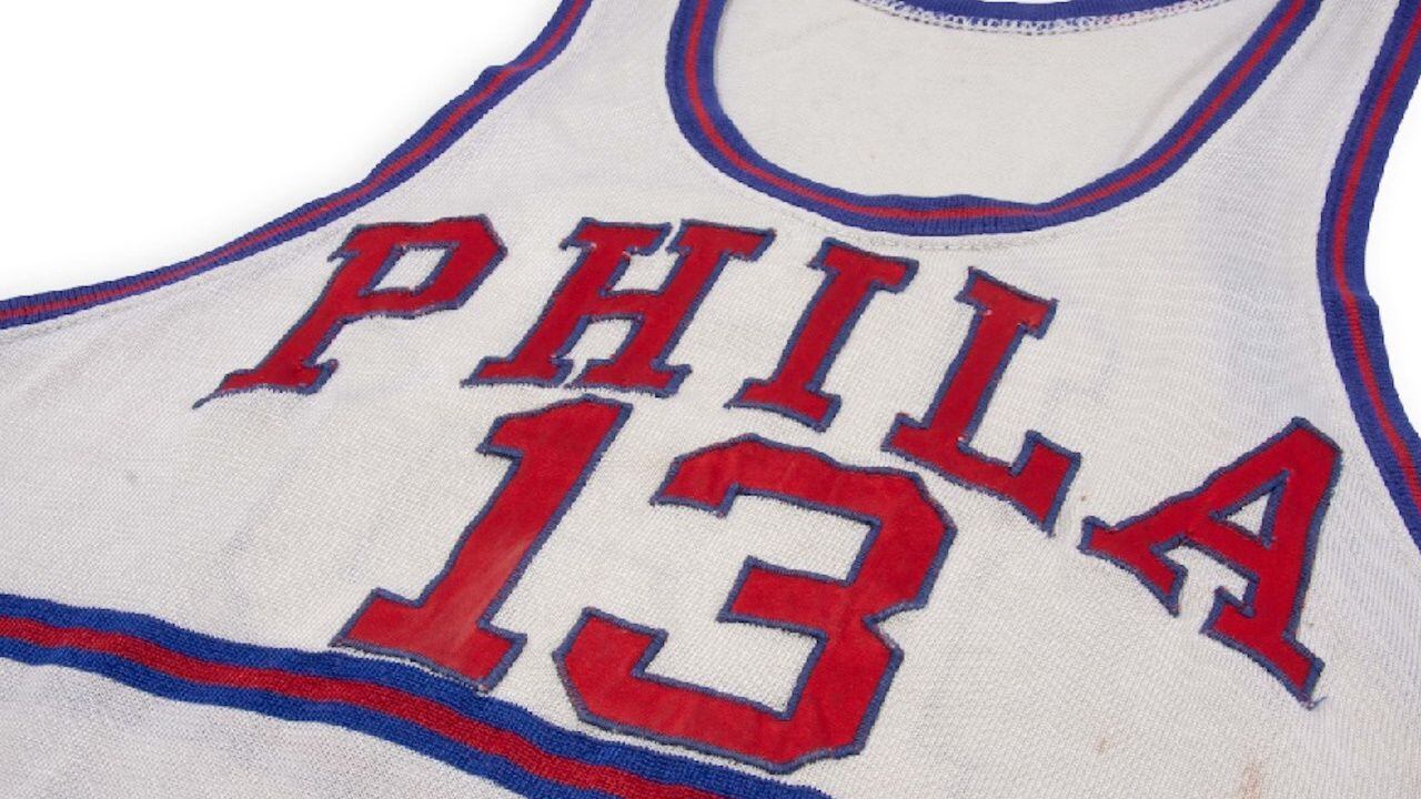 Wilt Chamberlain 13 Philadelphia Warriors White Basketball Jersey