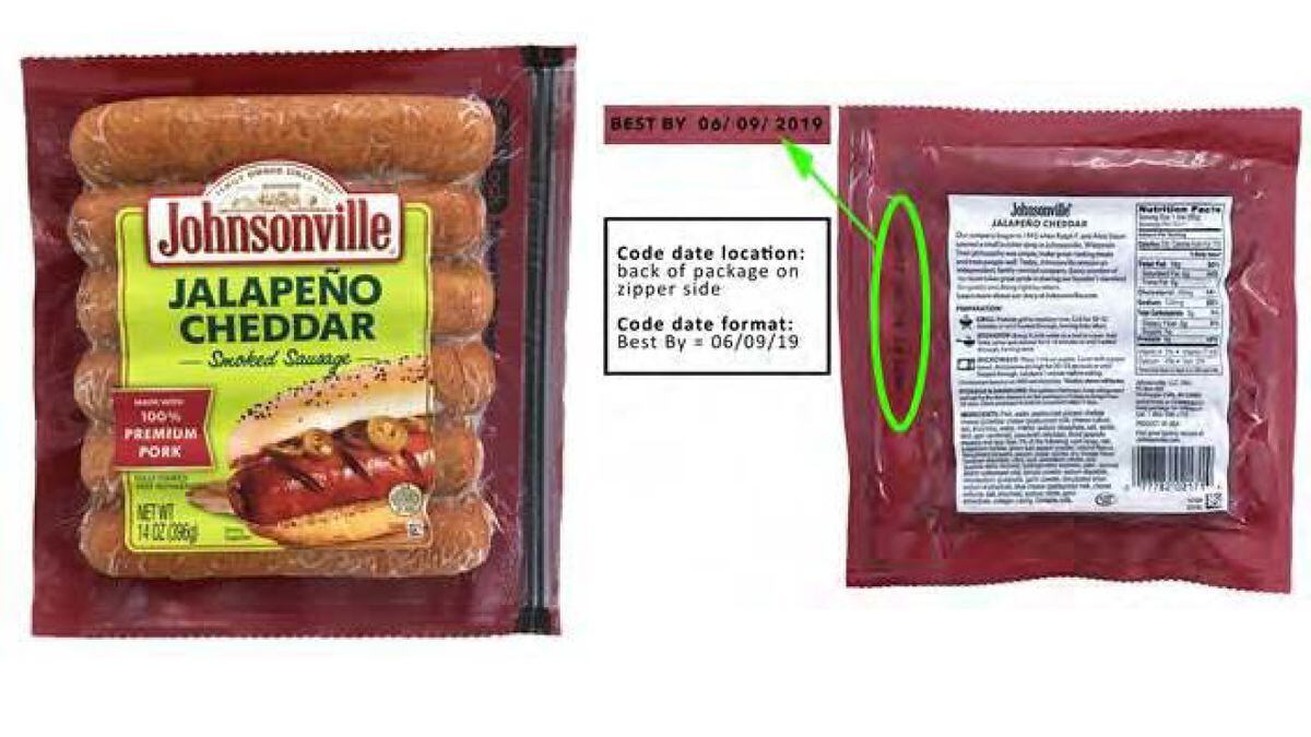 Recall alert Johnsonville jalapeño cheddar smoked sausage recalled